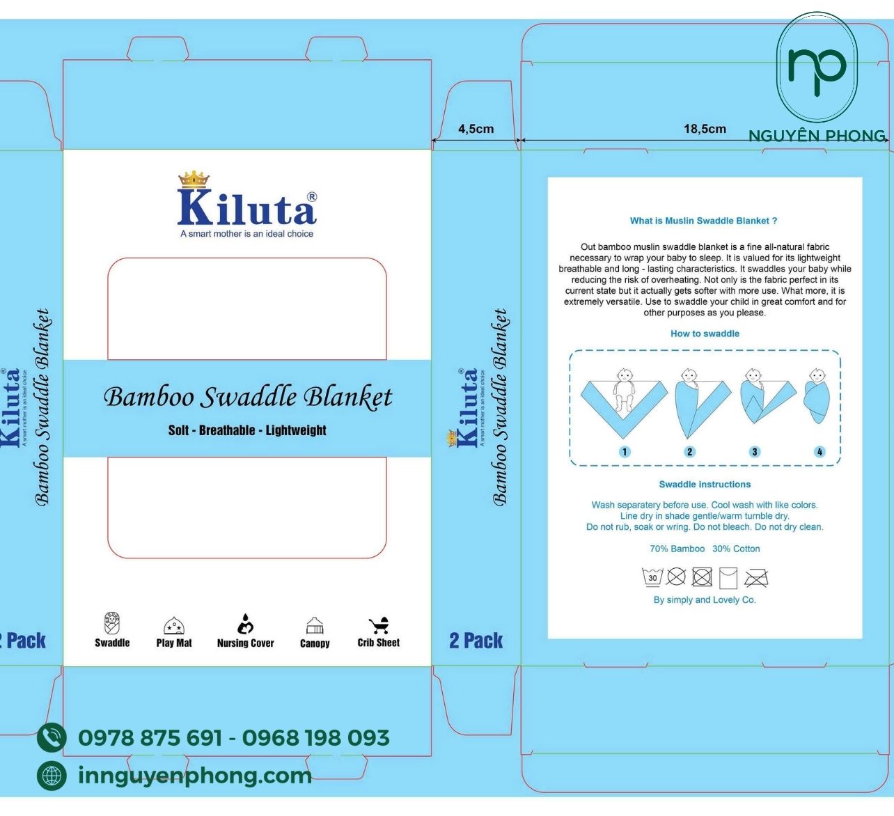 Mẫu hộp giấy đựng gối xuất khẩu